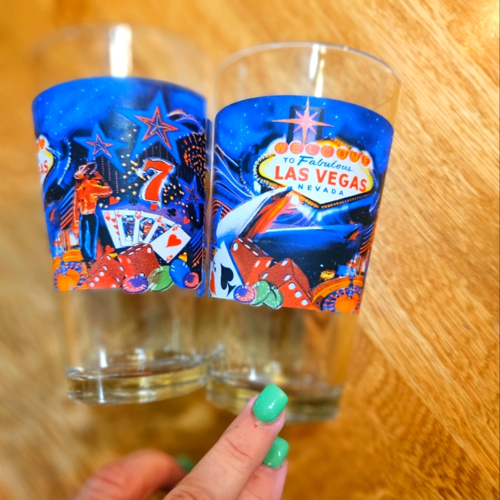 Las Vegas Themed Glasses Set, 2
